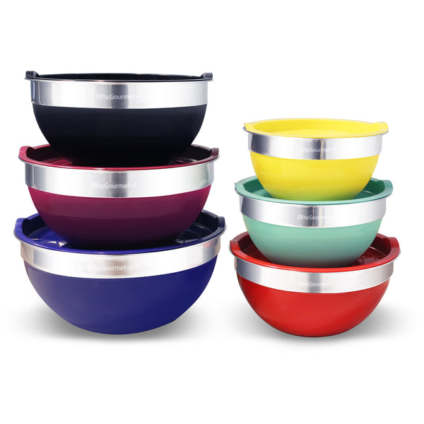 12 PC Stainless Steel Mixing Bowls with Lids