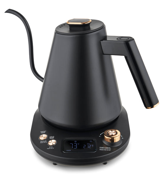 1L Electric Gooseneck Kettle, Cordless 360°, Blue LED , Auto Shut-Off