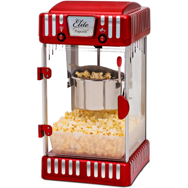 2.5oz Classic Carnival Tabletop Kettle Popcorn Popper Machine, Retro-Style